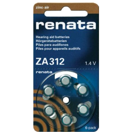Batterie Renata ZA 312 - 1,4 V für Hörgeräte